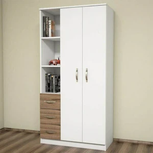 White *wooden wardrobe, size 120*220 cm - mkn028